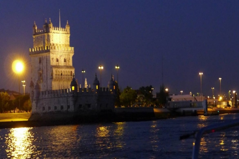 View of Belém Tower from Sailboat Pypas, Lisboa, Portugal